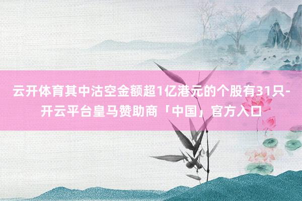 云开体育其中沽空金额超1亿港元的个股有31只-开云平台皇马赞助商「中国」官方入口