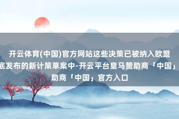 开云体育(中国)官方网站这些决策已被纳入欧盟将于1月底发布的新计策草案中-开云平台皇马赞助商「中国」官方入口